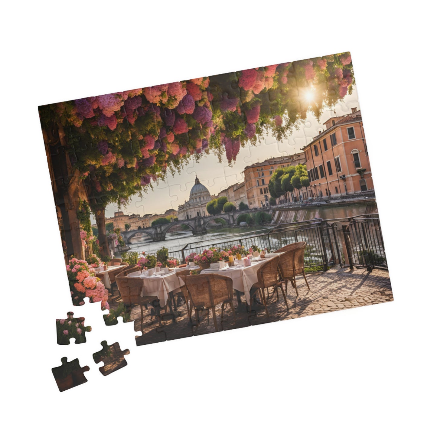 Charming Italian Restaurant Puzzle - 110, 252, 520, 1014-piece, Relaxing gift, Family fun, Perfect for puzzle lovers, Cozy