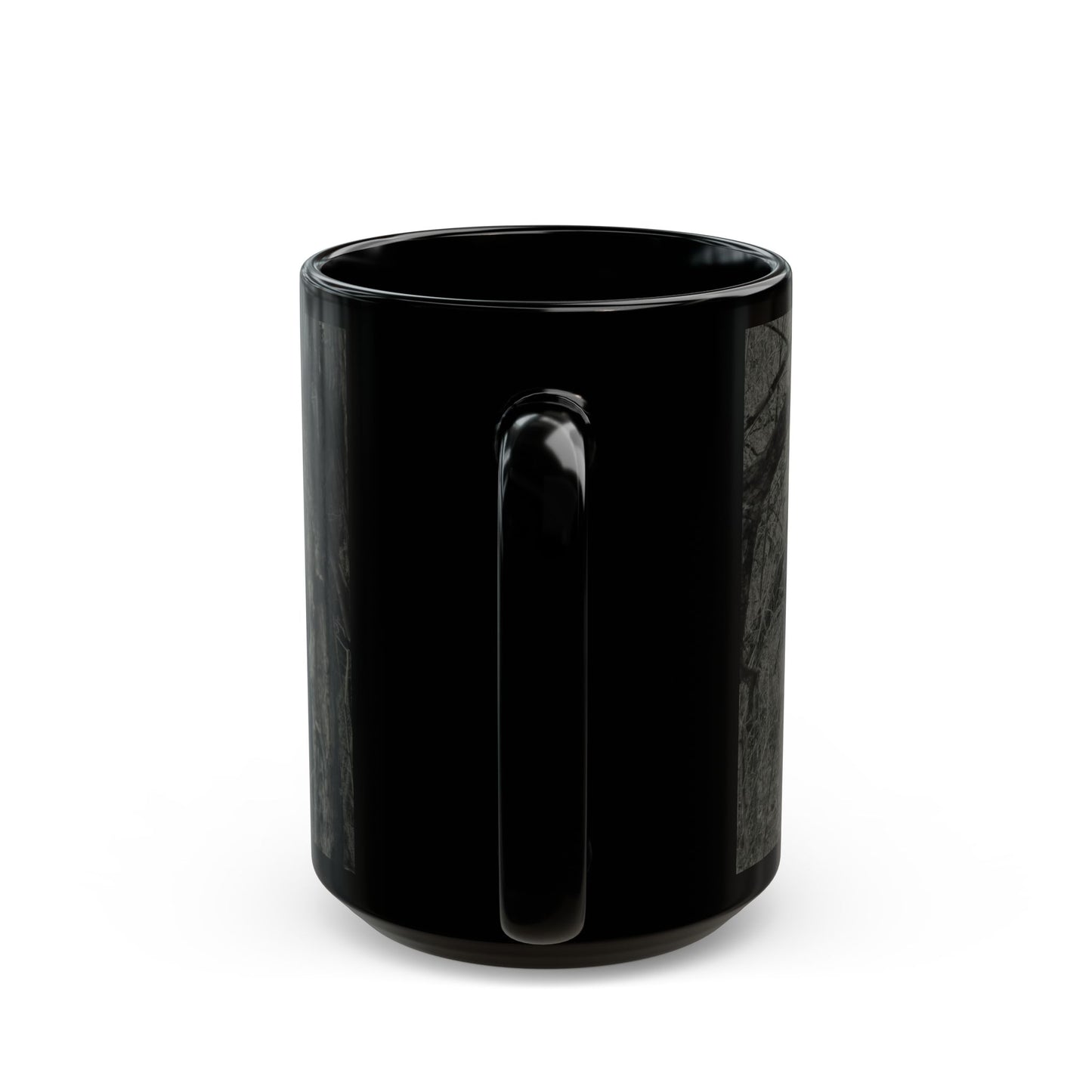 Enchanted Forest Black Mug, Magical Woods Ceramic Coffee Cup, Mysterious Forest Tea Mug, Cozy Forest Drinkware, Forest Lover Gift, Microwave
