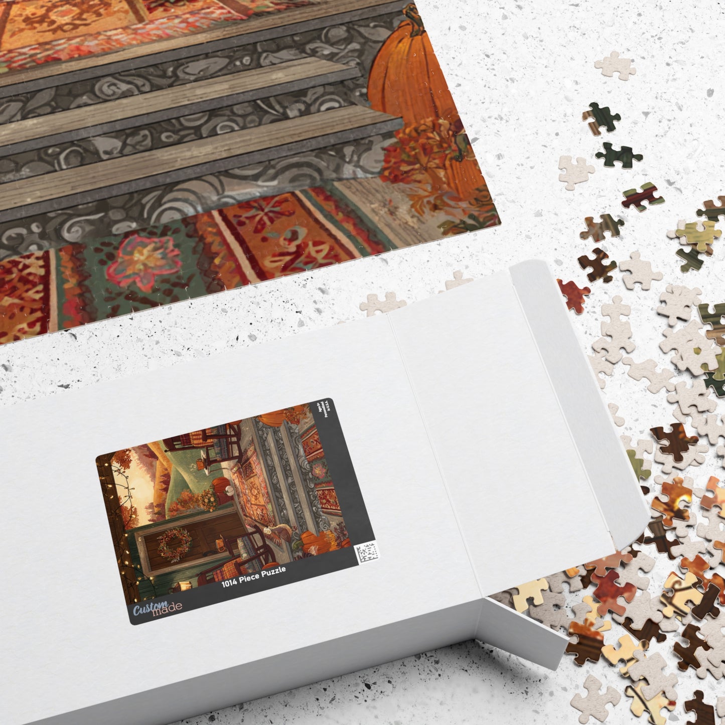 Country Home Autumn Porch Puzzle — Cozy Fall 110/252/520/1014-Piece Jigsaw