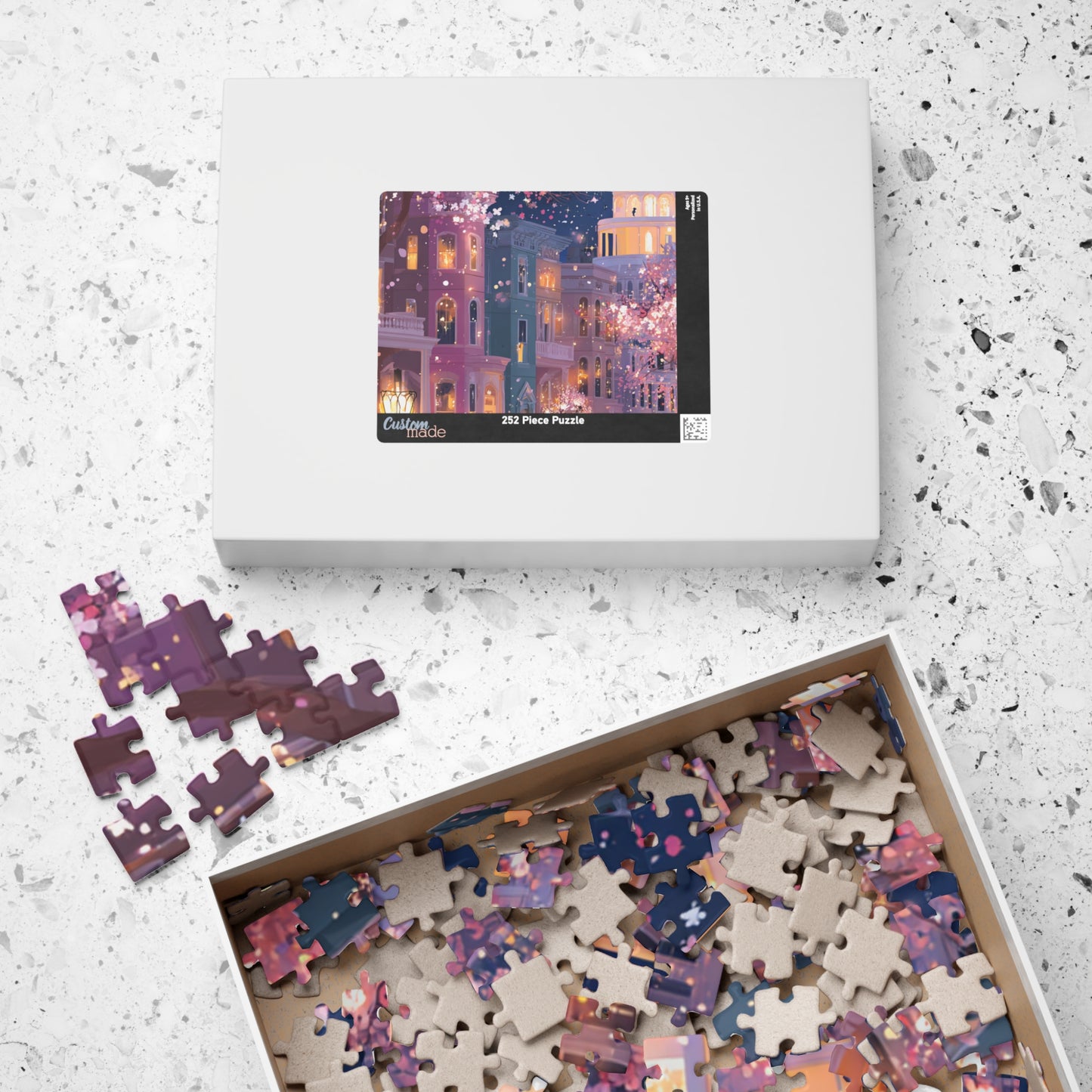 Washington DC Cherry Blossom Cityscape Puzzle — Scenic Nighttime Street 110–1014 Piece Jigsaw