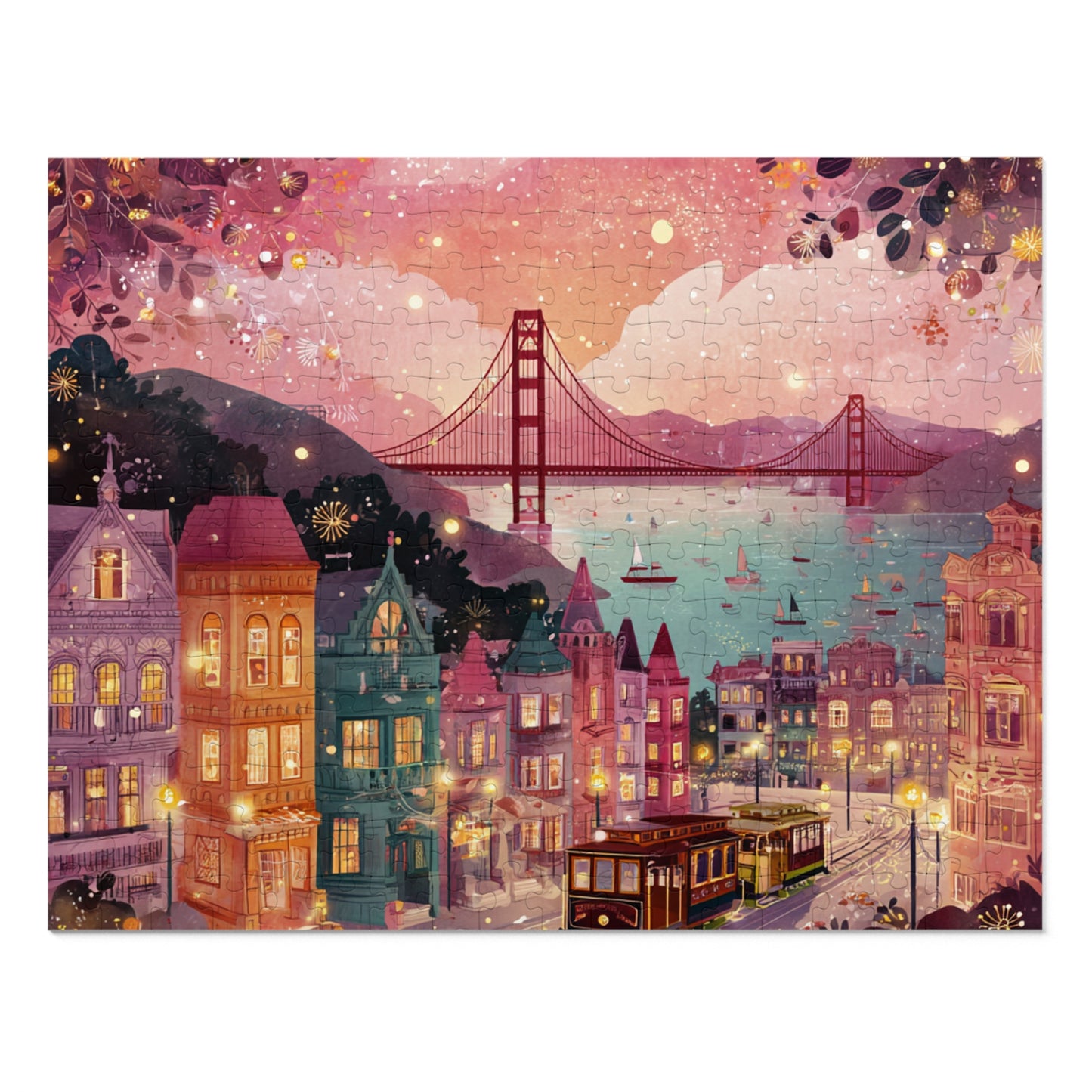 San Francisco by the Bay Puzzle – A Whimsical Cityscape-Jigsaw Puzzle with Tin