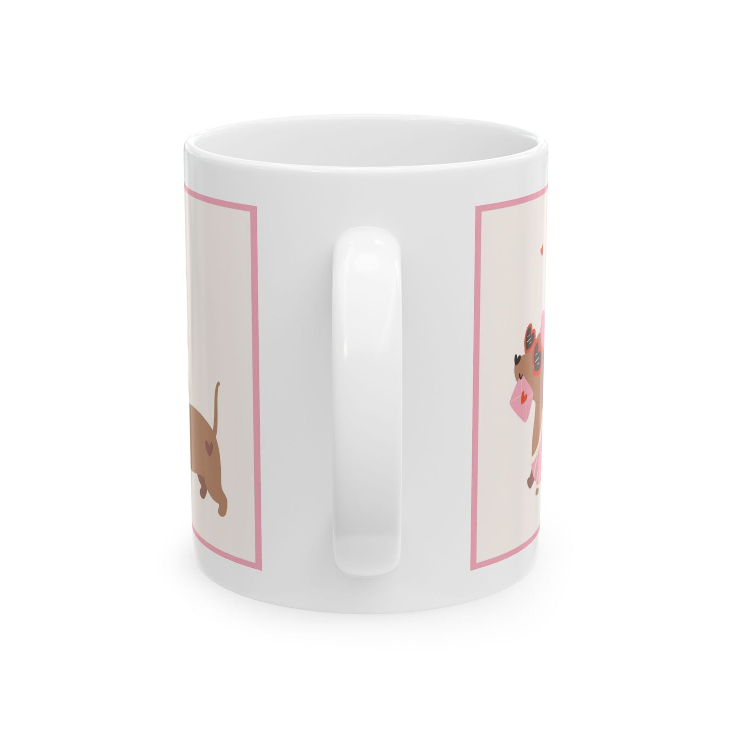 Cute Dachshund Mug, I Woof You Sausage Dog Coffee Cup, Funny Wiener Dog Lover Gift, Dog Mom Mug, 11oz and 15oz