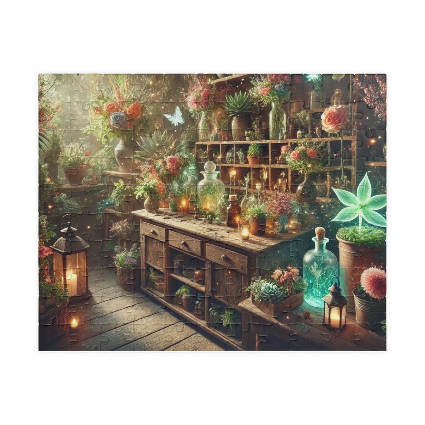 The Magical Flower Shop Puzzle (110, 252, 520, 1014-piece), Magical flower puzzle for adults, gifts for her
