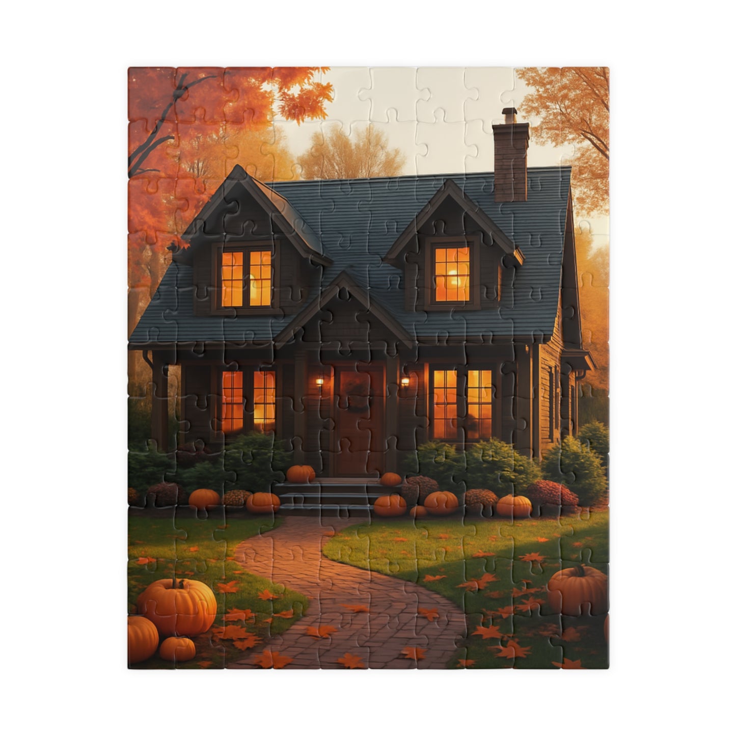 Autumn Cottage Jigsaw Puzzle – Cozy Pumpkin House 252/520/1014 pcs
