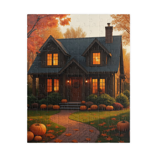 Autumn Cottage Jigsaw Puzzle – Cozy Pumpkin House 252/520/1014 pcs