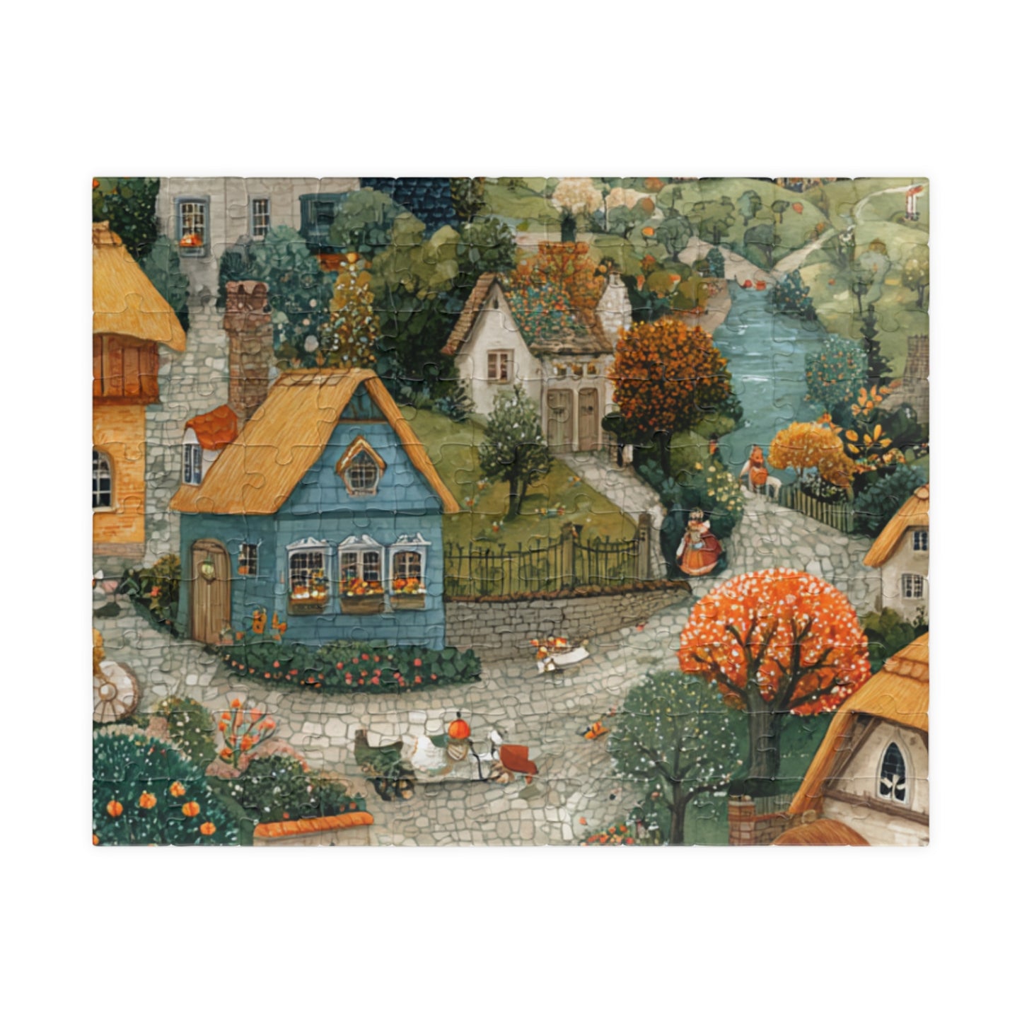 Cozy Village Countryside Jigsaw Puzzle — Autumn Scenic 110/252/520/1014 pc