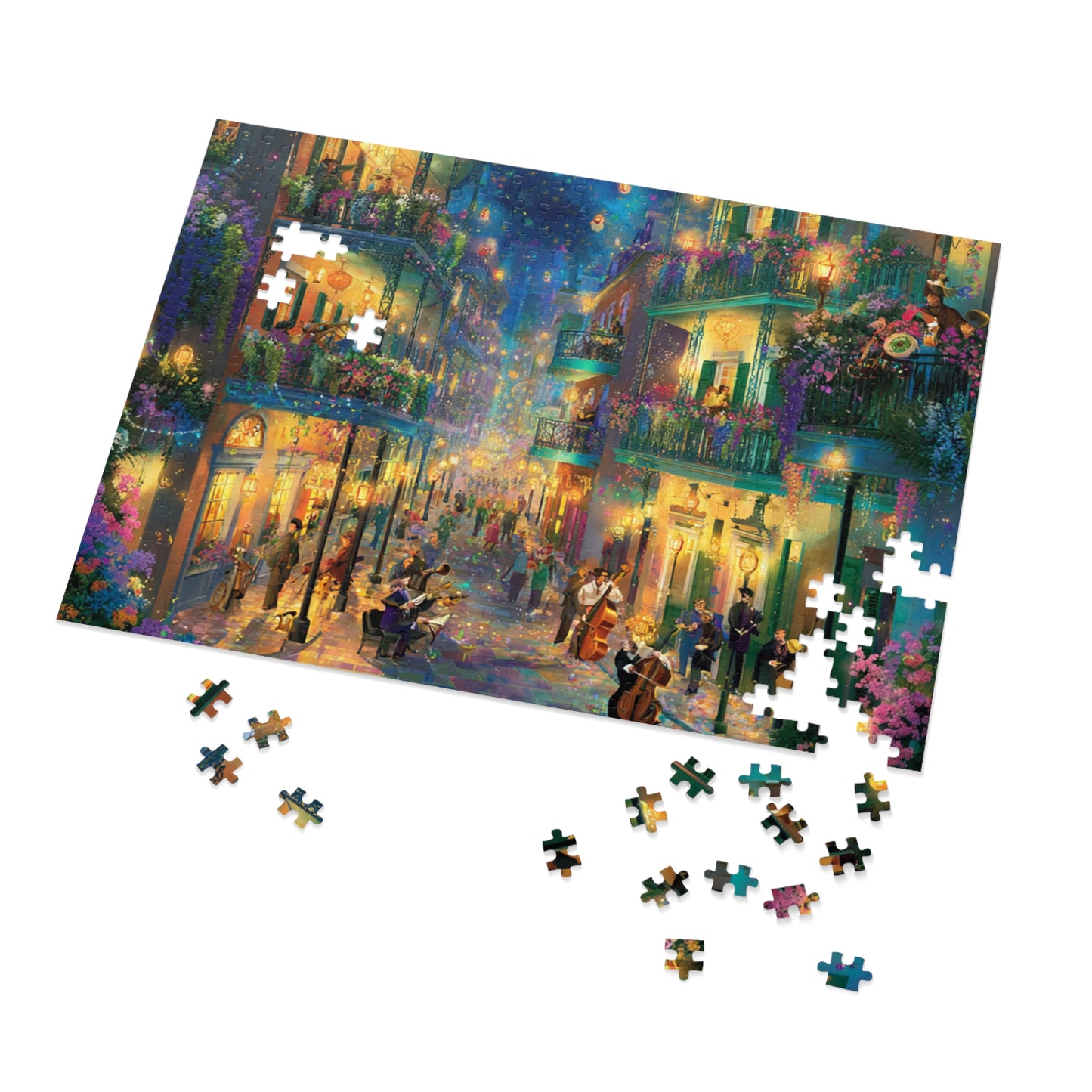 New Orleans Jazz on the Street Jigsaw Puzzle with Tin