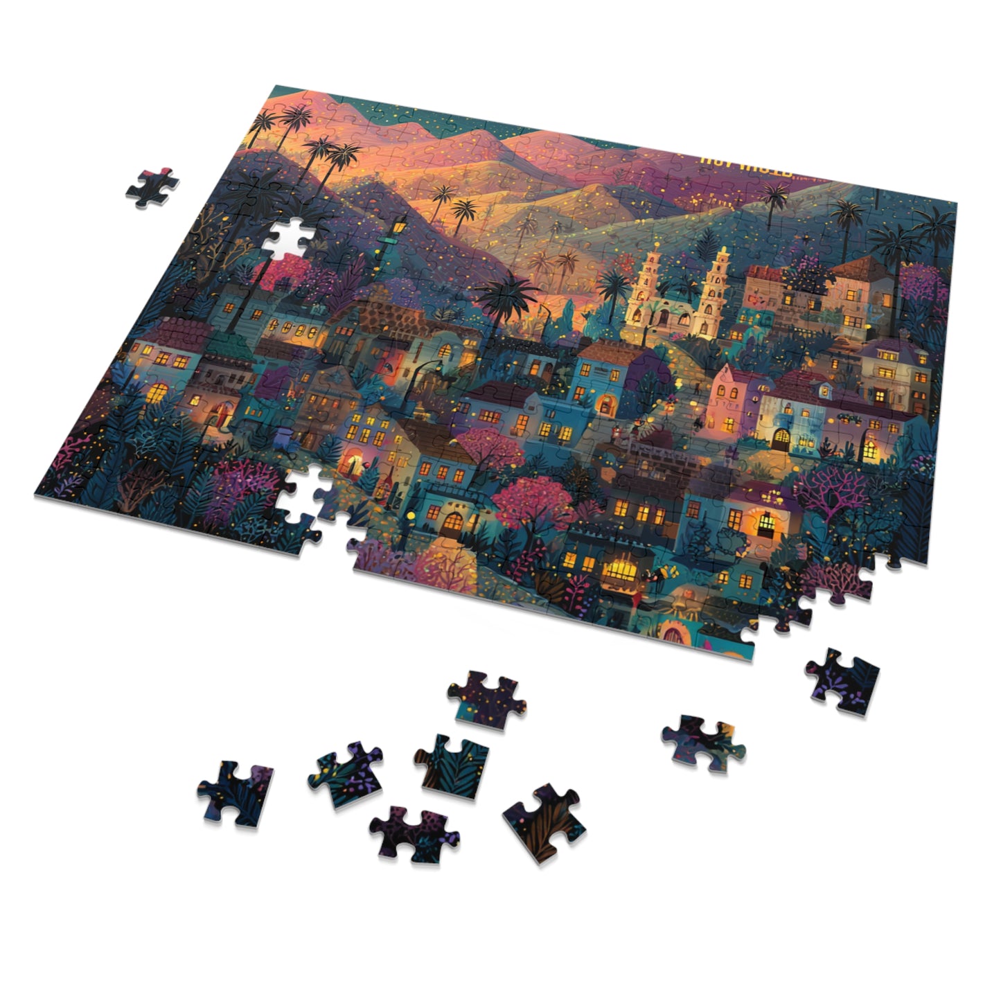 Los Angeles: The Magic of Hollywood Jigsaw Puzzle with Tin
