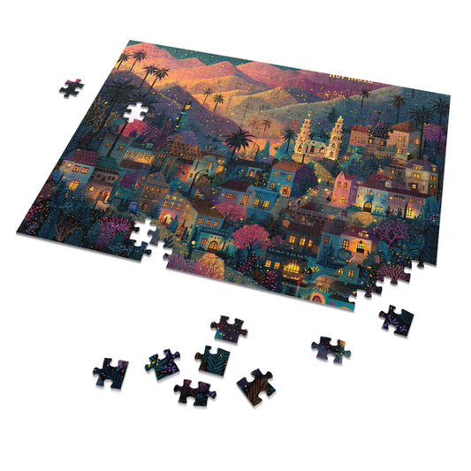 Los Angeles: The Magic of Hollywood Jigsaw Puzzle with Tin