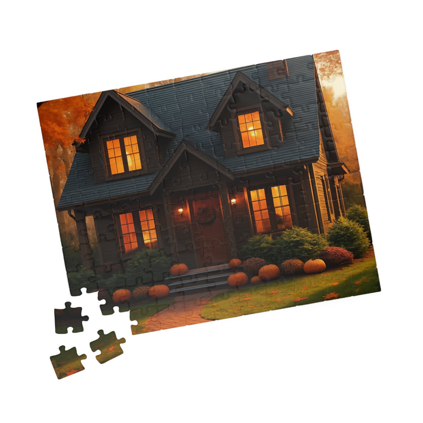 Autumn Cottage Jigsaw Puzzle – Cozy Pumpkin House 252/520/1014 pcs