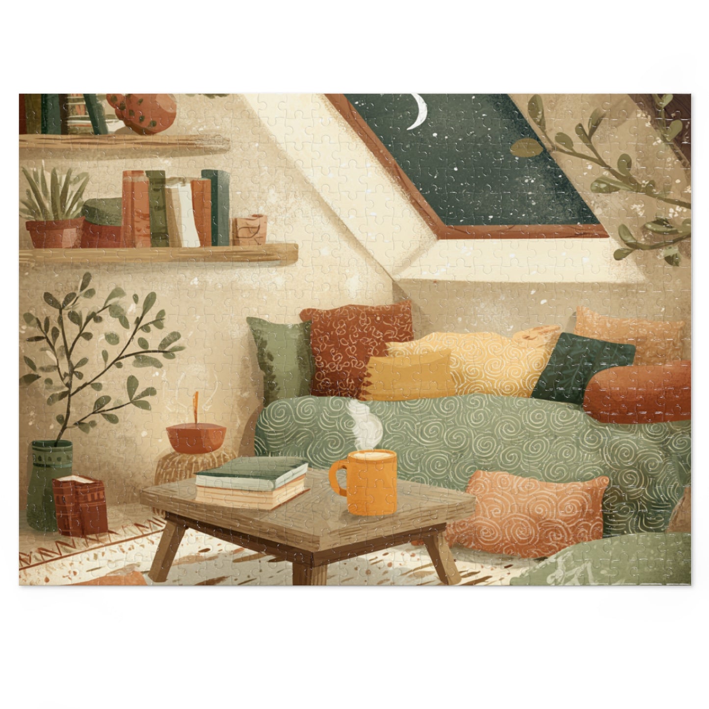 Cozy Night In Jigsaw Puzzle with Tin — 500‑Piece Reading Nook Puzzle