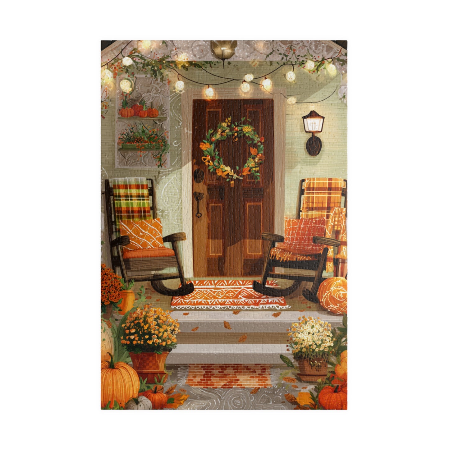 Autumn Porch Puzzle — 520/1014-Piece Fall Jigsaw with Cozy Harvest Doorway Scene