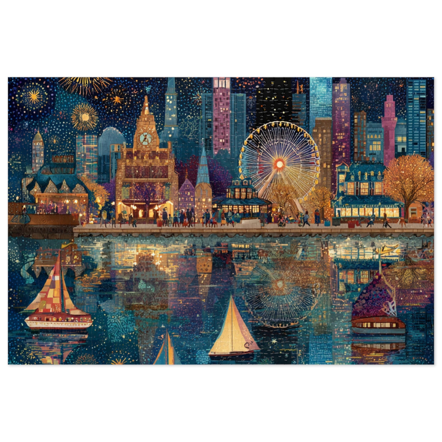 Seattle Skyline Puzzle – A Whimsical Jigsaw Puzzle with Tin
