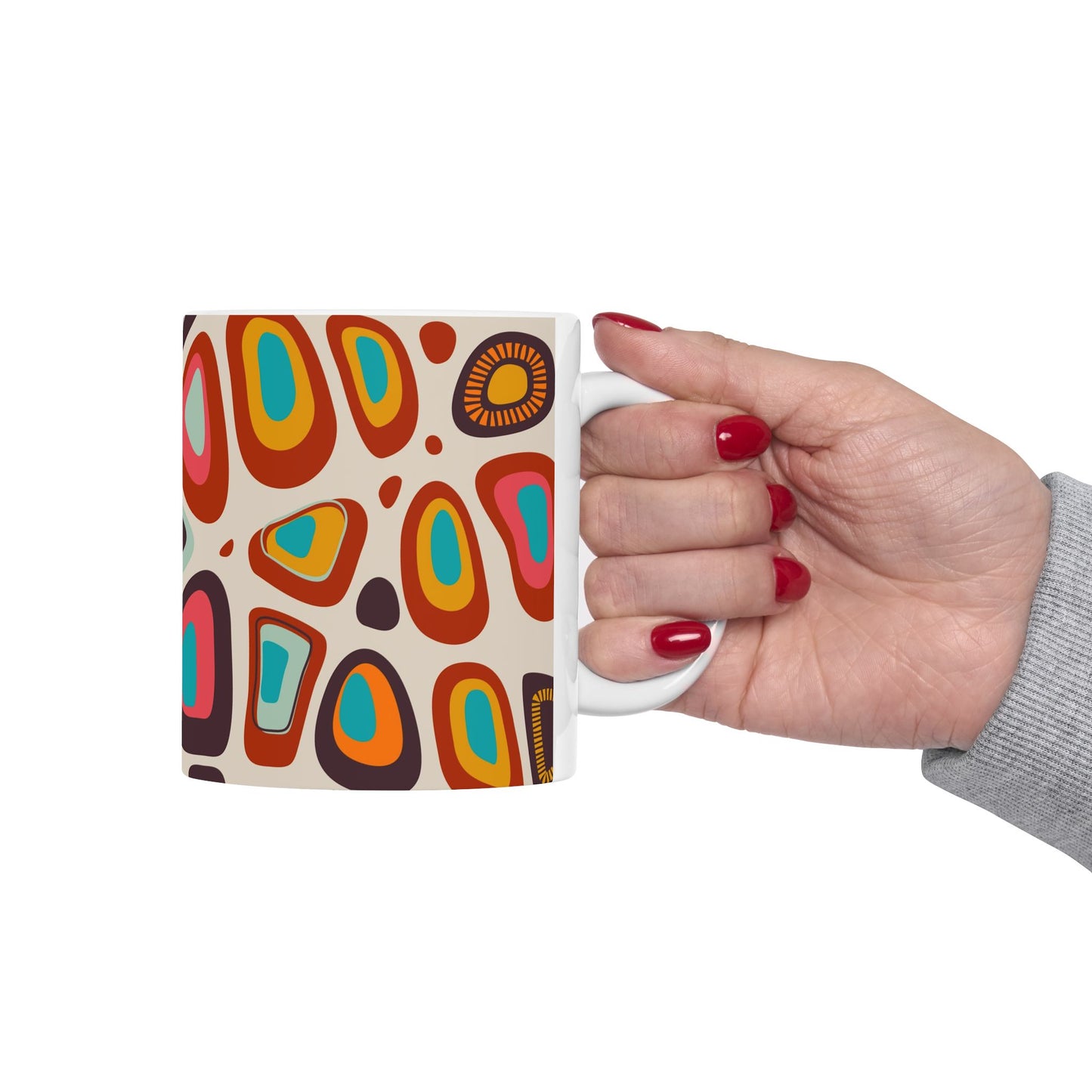Retro 70s Mug, Groovy Vintage Inspired Coffee Mug, Boho Hippie Aesthetic, Funky Gift, 11oz and 15oz Mug