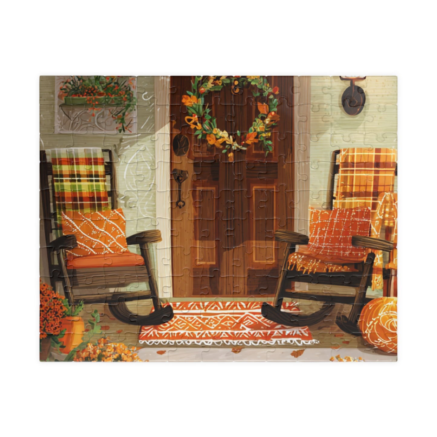Autumn Porch Puzzle — 520/1014-Piece Fall Jigsaw with Cozy Harvest Doorway Scene