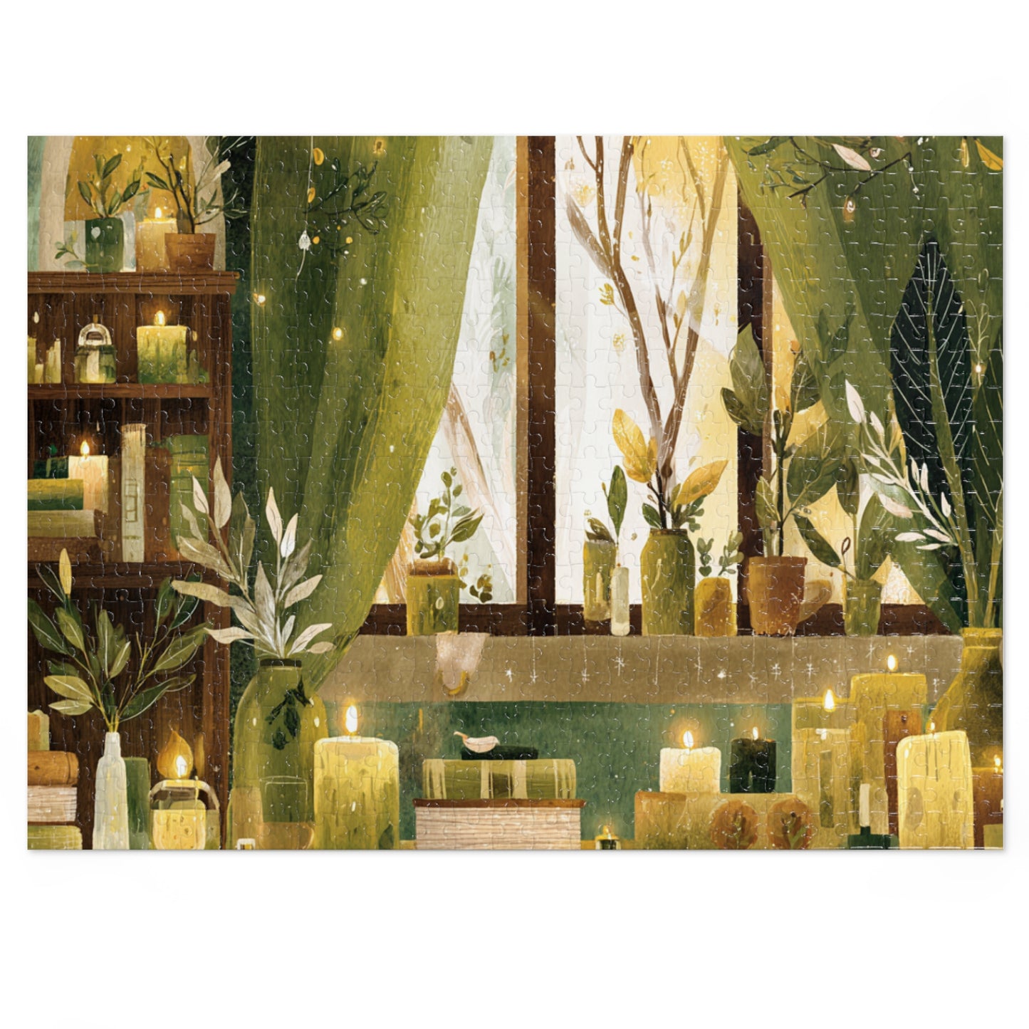 Botanical Candlelight Puzzle — 500‑Piece Jigsaw with Tin