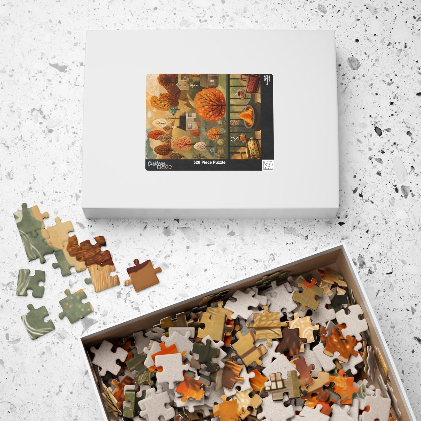 Autumn Evening Puzzle — Cozy Fall Landscape Jigsaw (110/252/520/1014 pcs)
