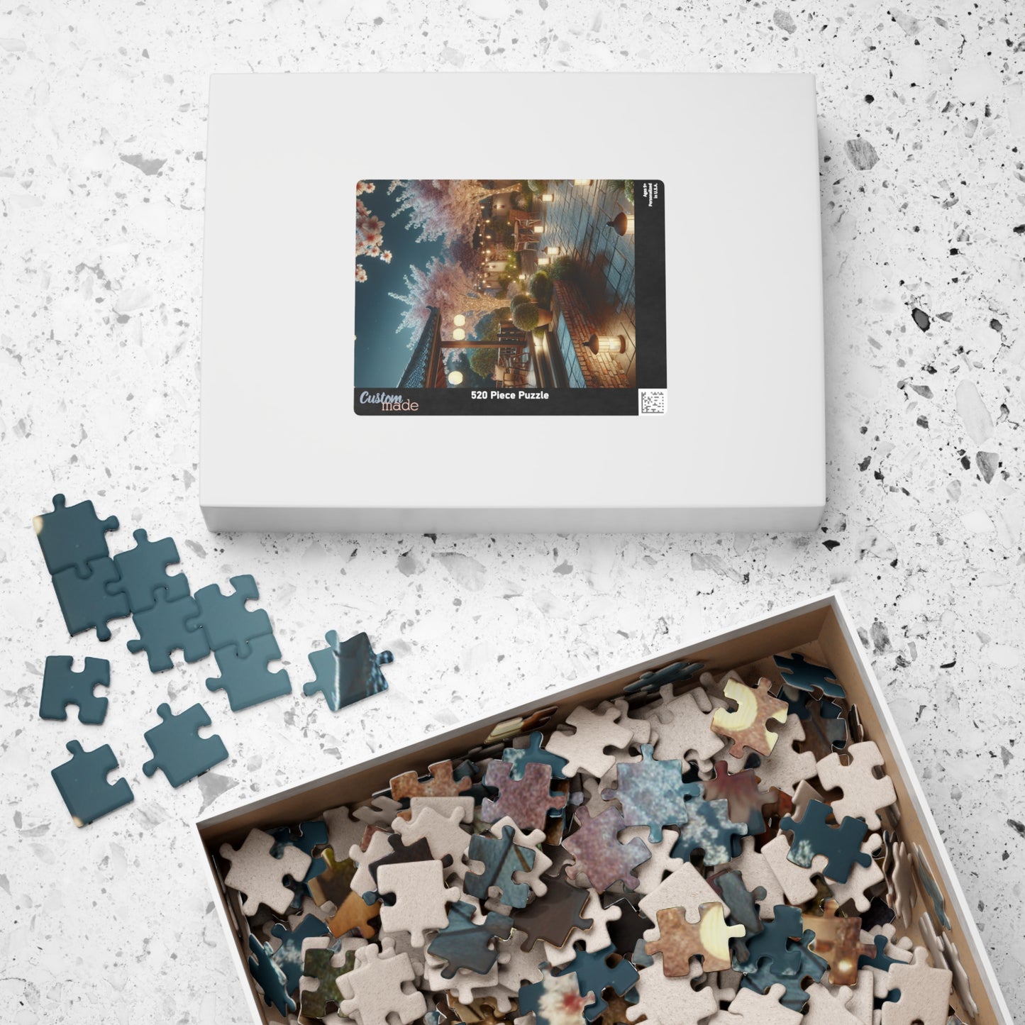 Midnight Blossom Porch-Cherry Blossom Jigsaw Puzzle