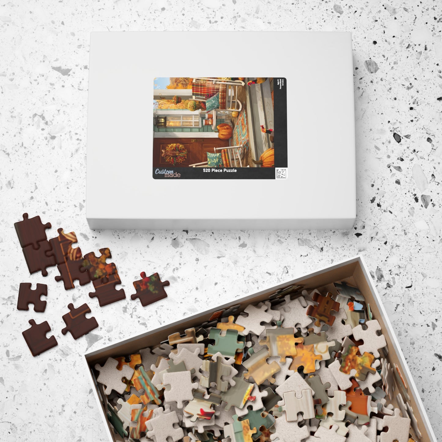 Cozy Autumn Porch Scene Jigsaw Puzzle — Fall Decor Puzzle (110/252/520/1014 pcs)