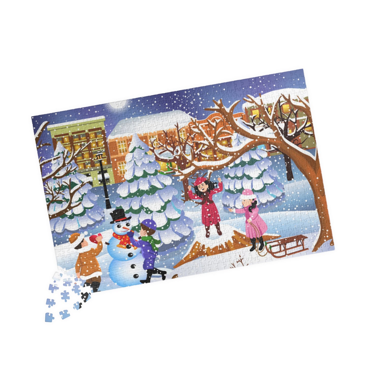 Winter Fun Kids Puzzle – Festive Snowy Activity, Holiday Gift, Indoor Family Fun | 110–1014 Pieces