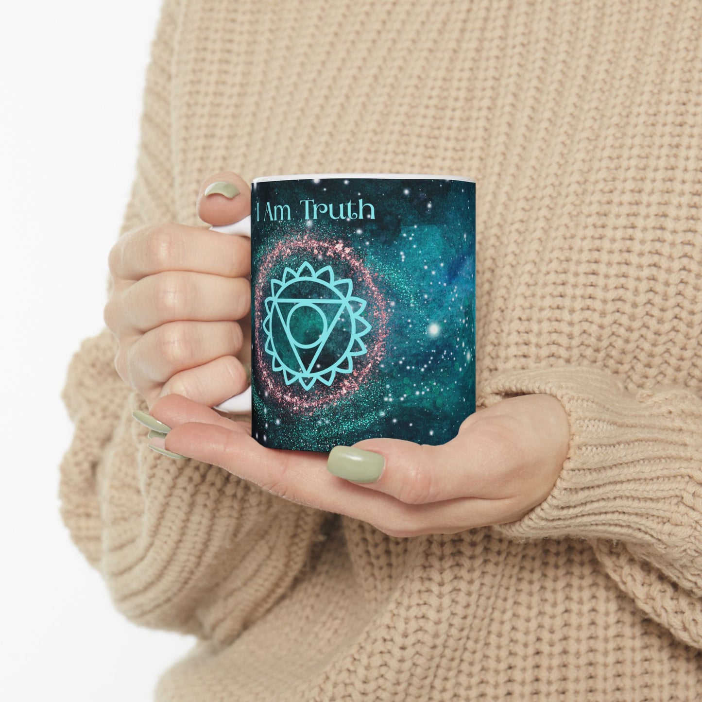 Throat Chakra Mug, Ethereal Chakra Mug Collection, 5th Chakra, Communication & Truth Mug Cup, Spiritual Gift, 11oz, 15oz Mugs