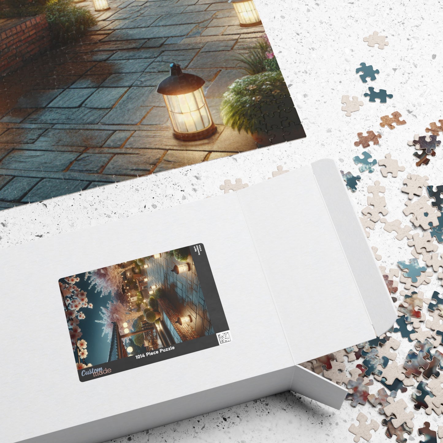 Midnight Blossom Porch-Cherry Blossom Jigsaw Puzzle