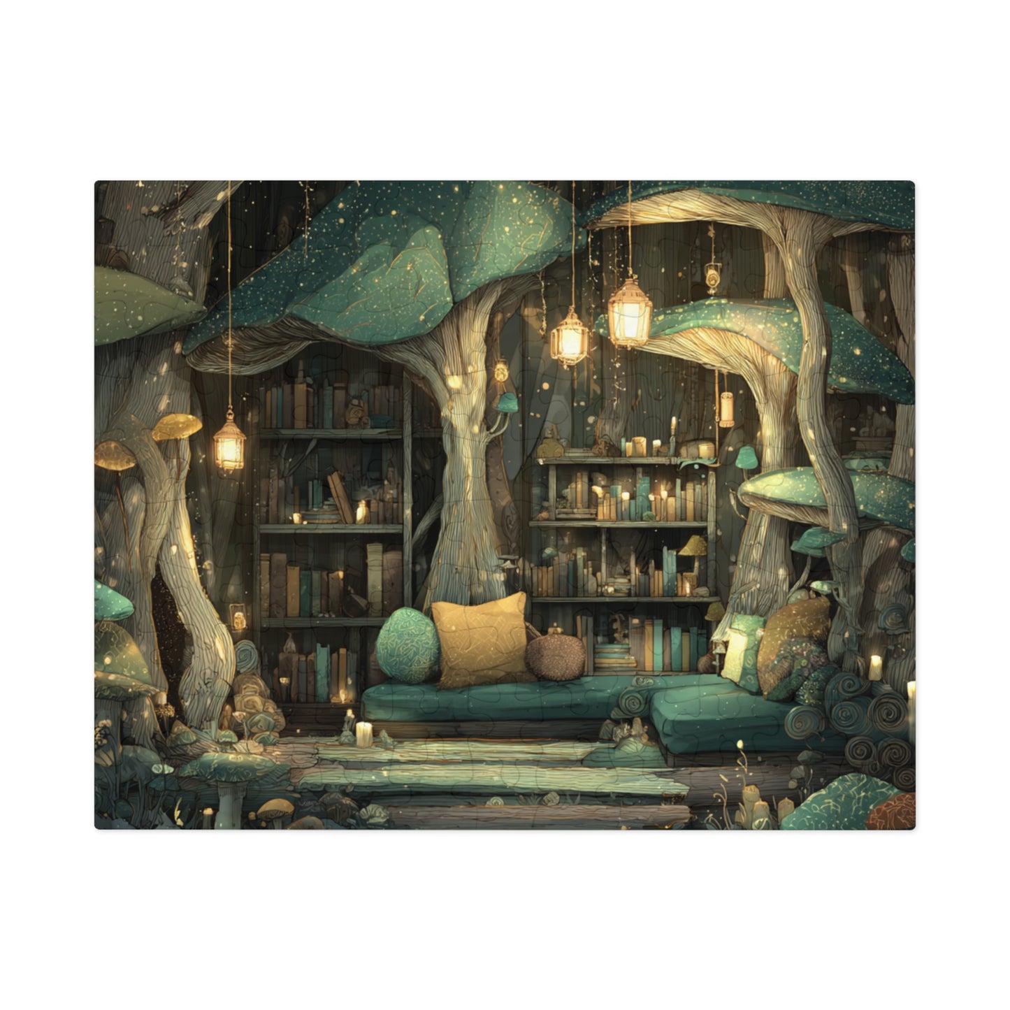 Mystical Mushroom Library Jigsaw Puzzle (with Tin)