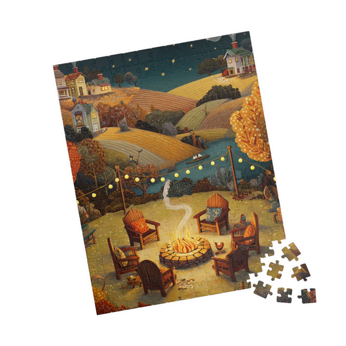 Cozy Campfire Puzzle | Family Game Night | Relaxing Nature Activity | Outdoor Gift for Adults & Teens | Jazz N’ Coffee Puzzles