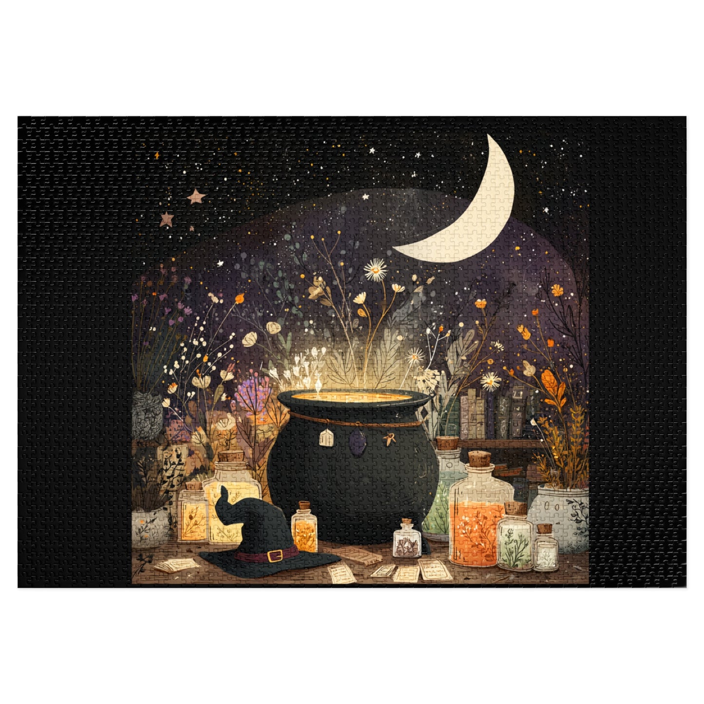 Witchs Magical Cauldron Puzzle with Tin, Bubbling Brews, Enchanted Ingredients & Spellbound Fun, Halloween Puzzle, Witch-Themed Gift