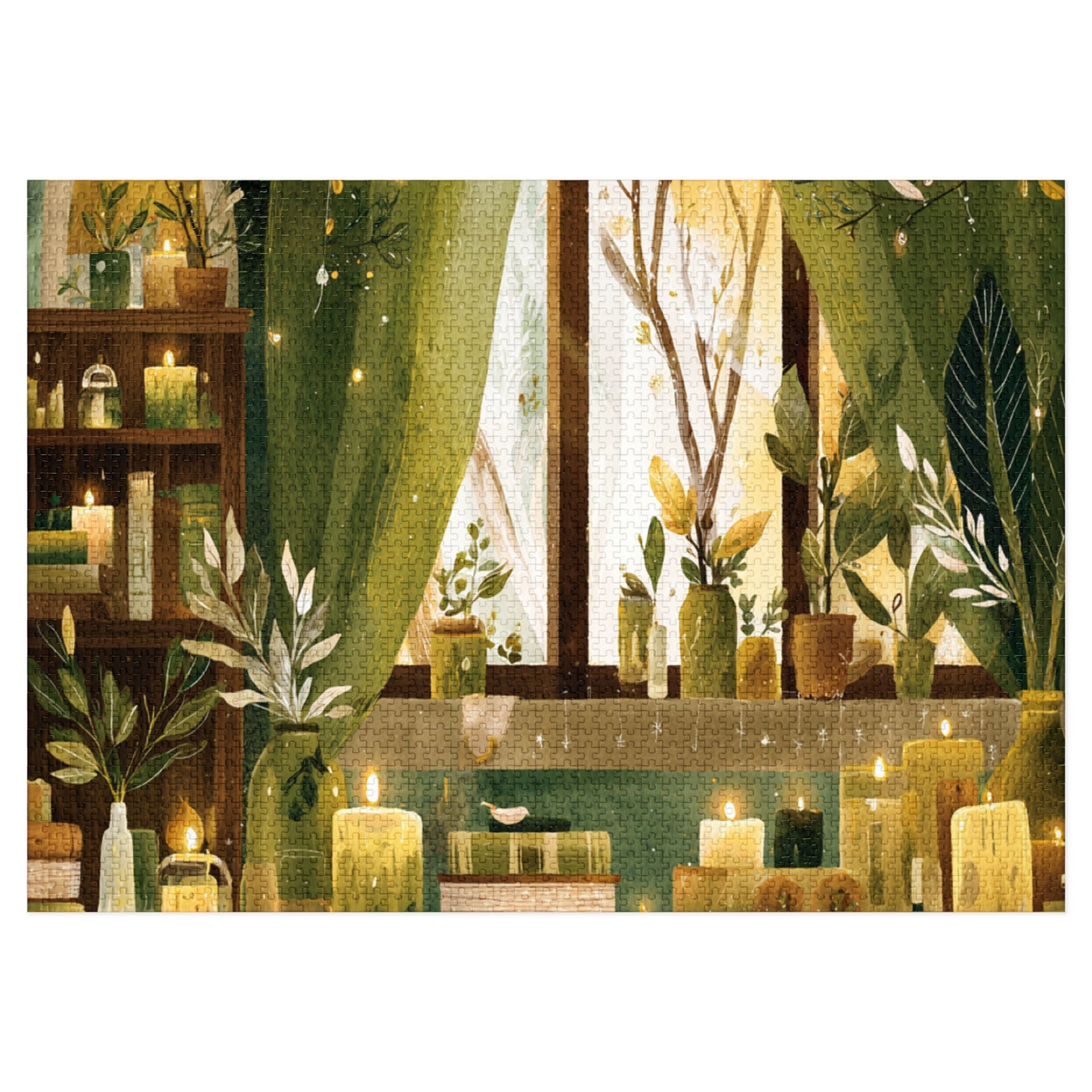 Botanical Candlelight Puzzle — 500‑Piece Jigsaw with Tin
