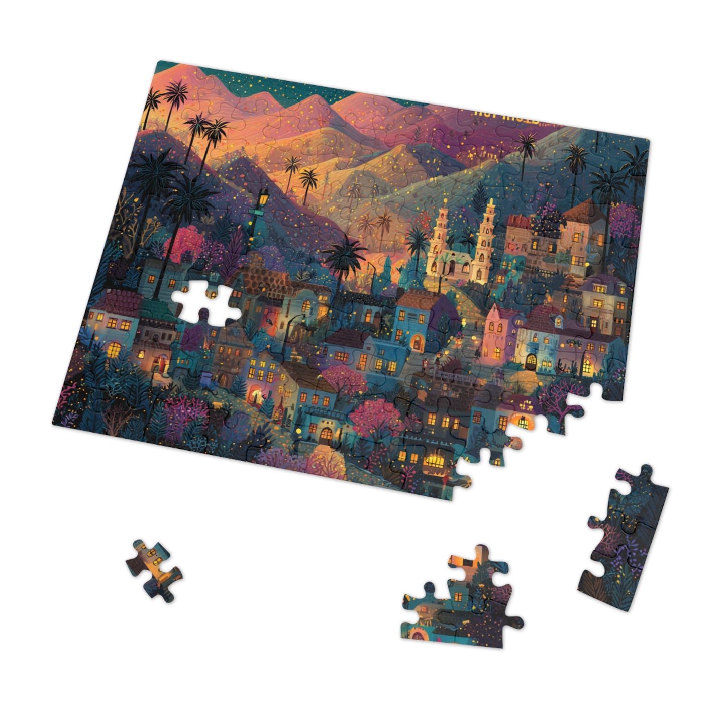 Los Angeles: The Magic of Hollywood Jigsaw Puzzle with Tin