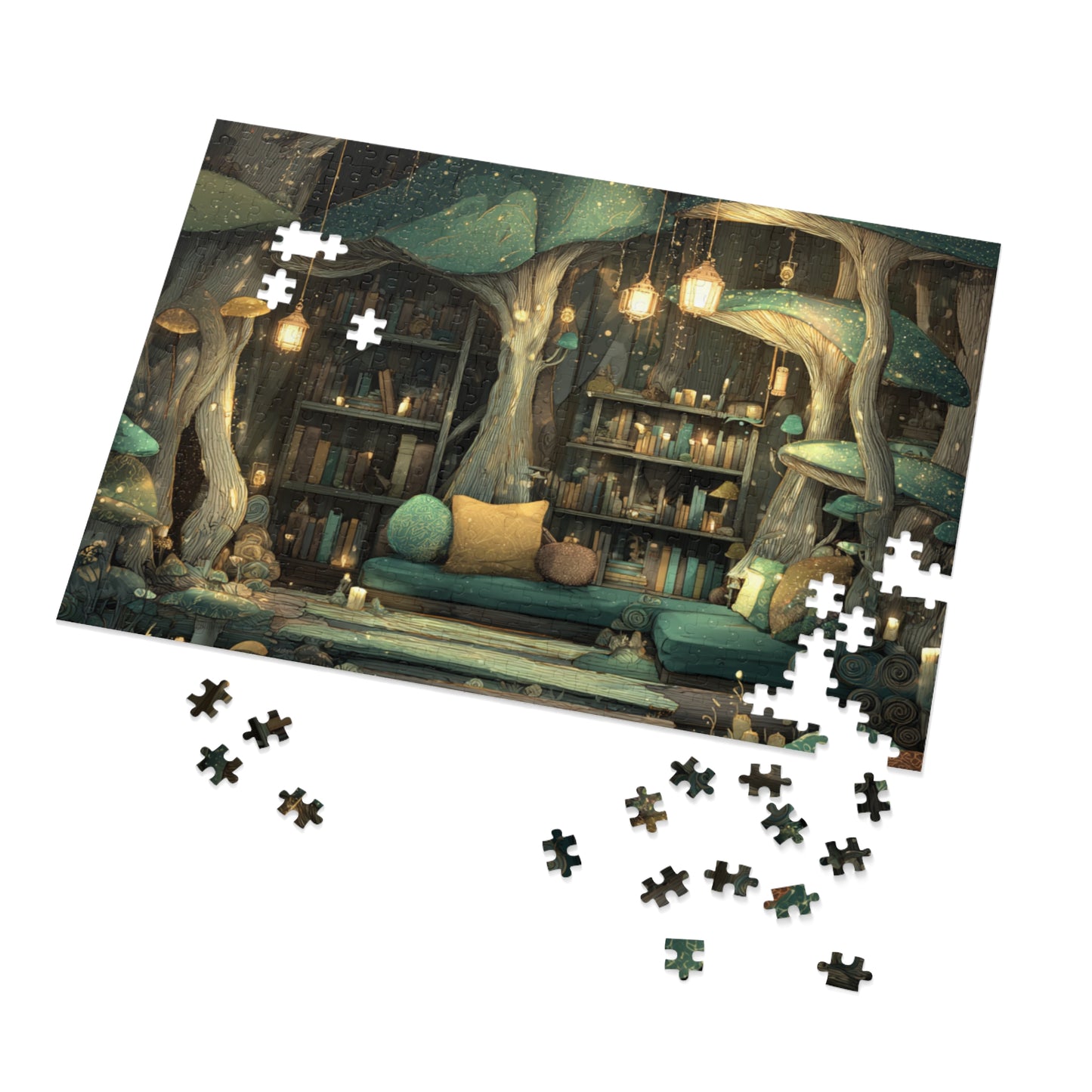 Mystical Mushroom Library Jigsaw Puzzle (with Tin)