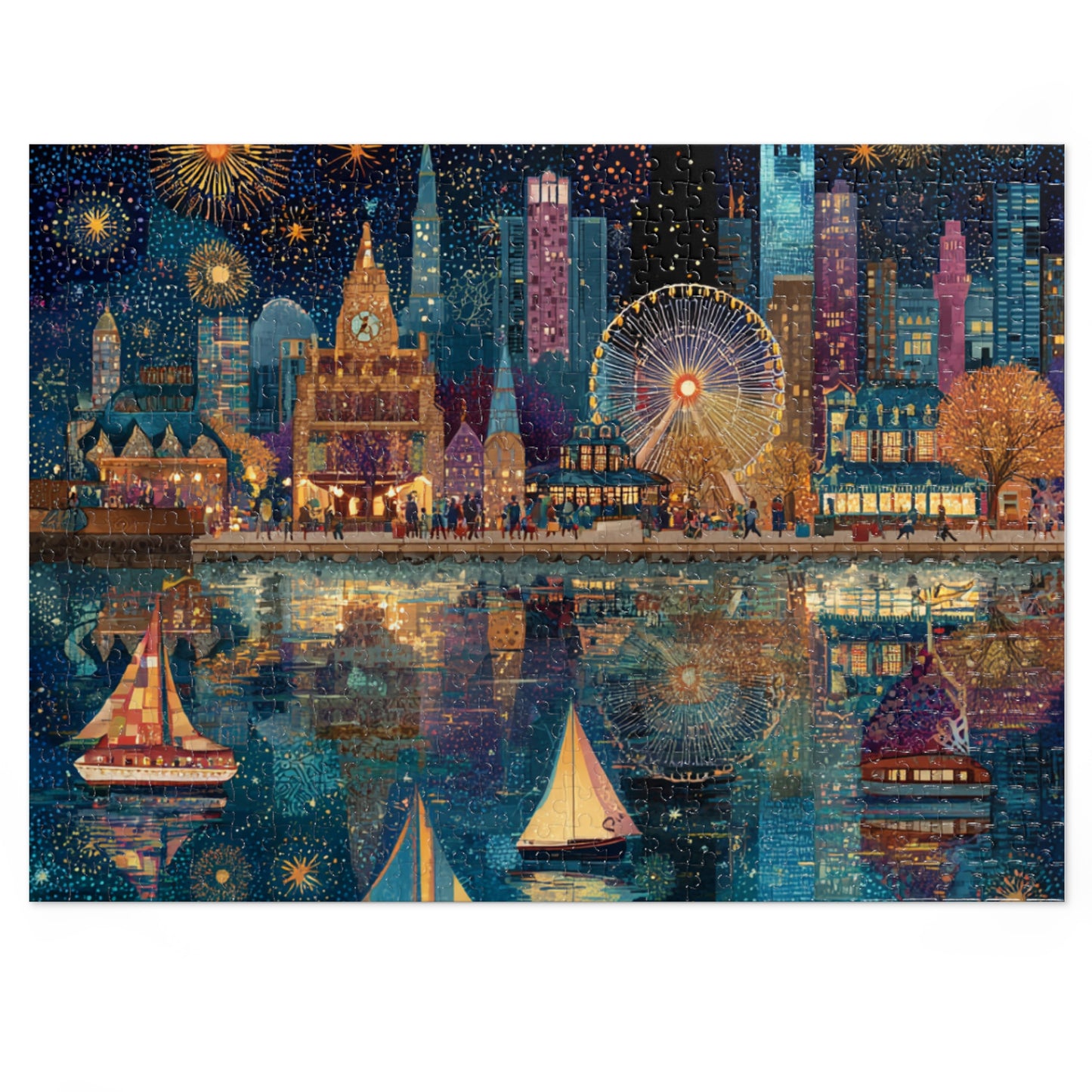 Seattle Skyline Puzzle – A Whimsical Jigsaw Puzzle with Tin
