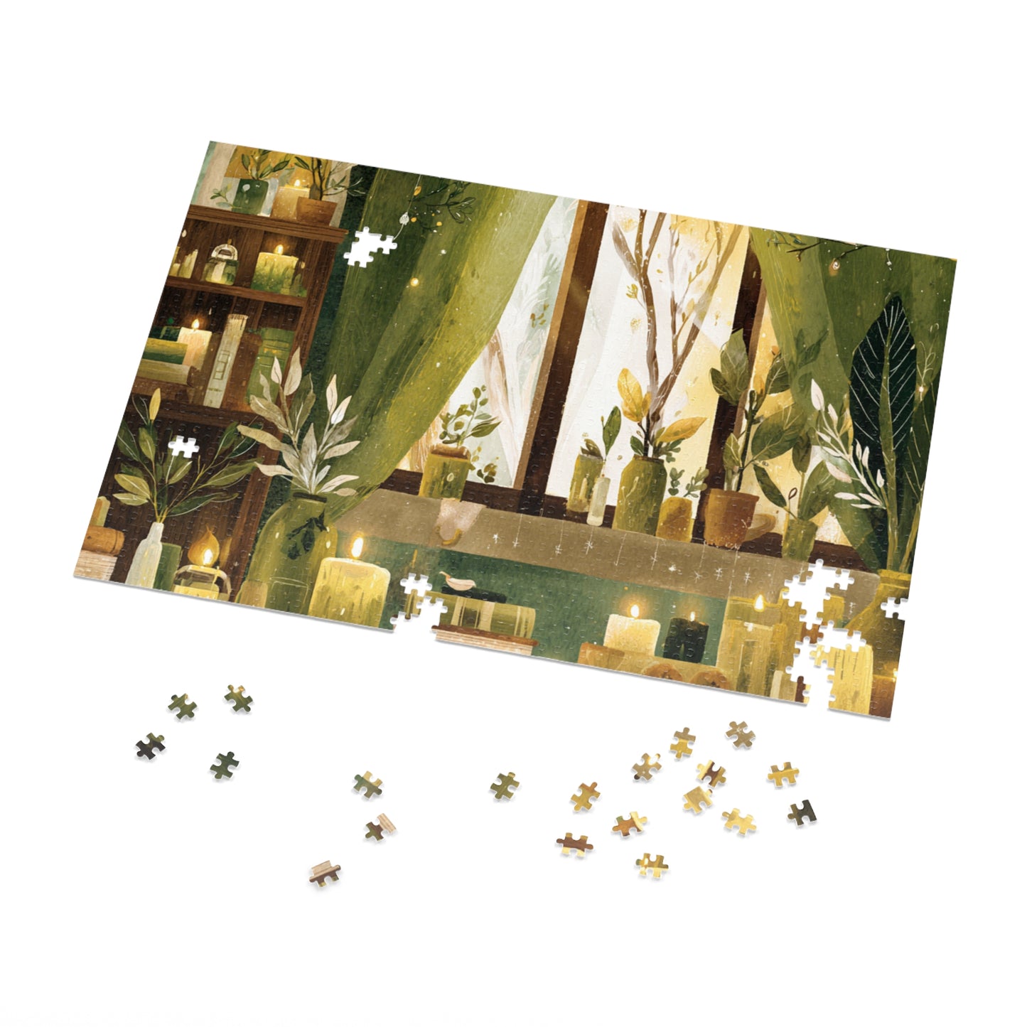 Botanical Candlelight Puzzle — 500‑Piece Jigsaw with Tin