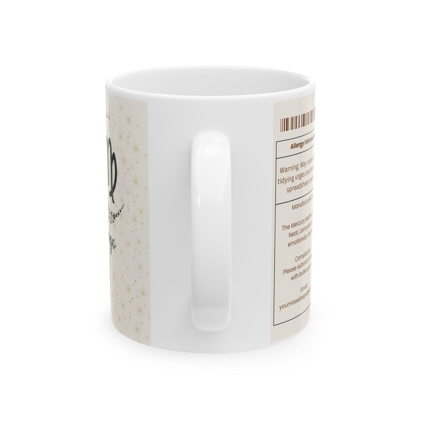 Virgo Nutrition Facts Mug, Funny Astrology Gift, Zodiac Ceramic Mug 11oz & 15oz, Birthday Gift for Virgo, Astrology Lover Gift