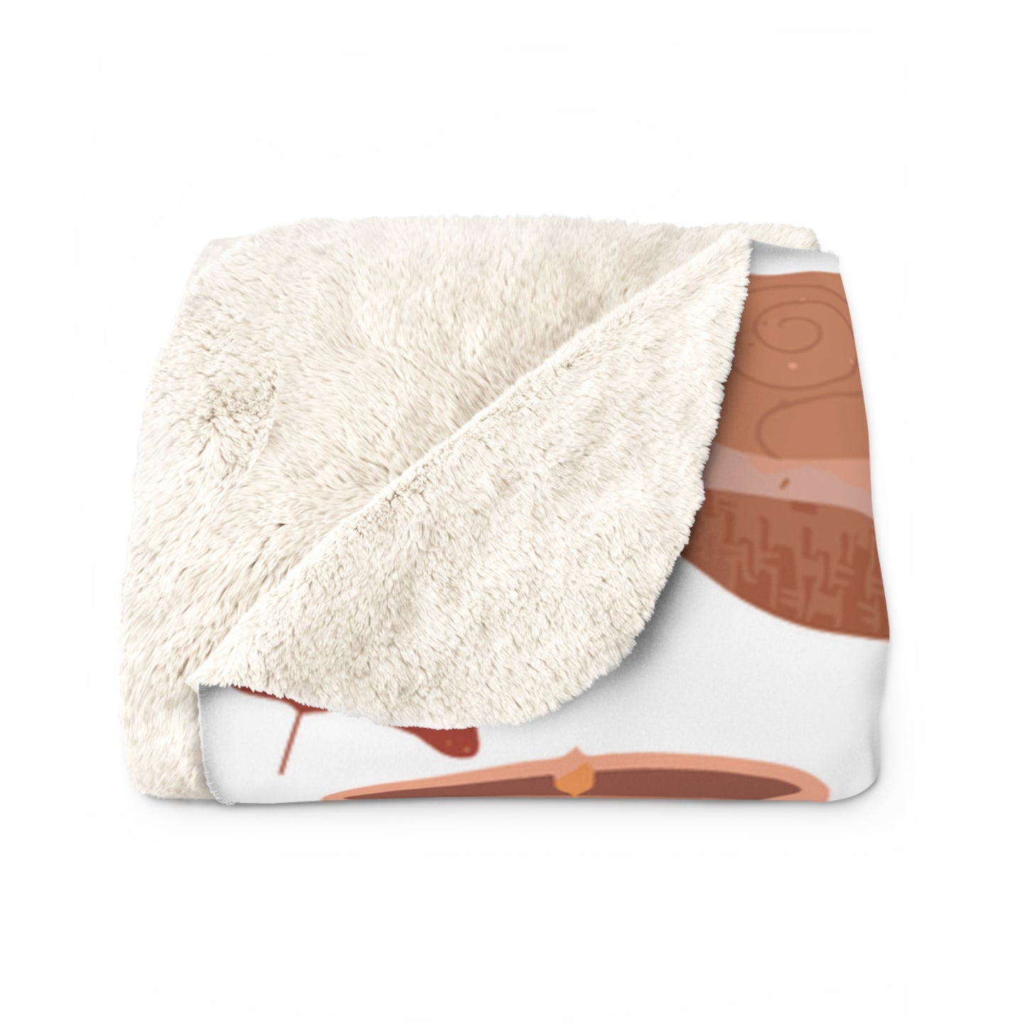 Autumn Vibes Hygge Sherpa Fleece Blanket | Cozy Fall Throw | Coffee & Leaves Design | Soft Plush Blanket Gift for Her