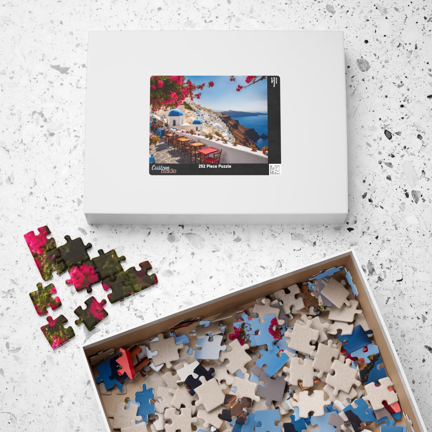 Santorini Scenic Puzzle - 110, 252, 520, 1014-piece, Perfect gift for travel lovers, Home decor, Family game night, Mindfulness activity,