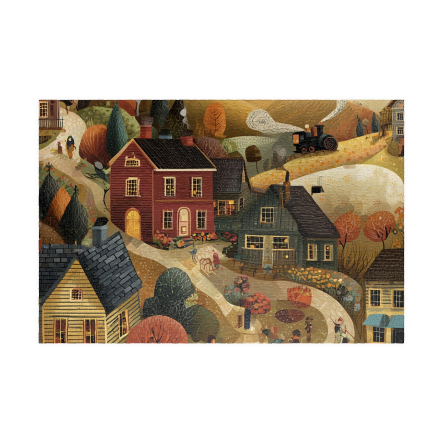 Autumnbrook Hollow Village Puzzle – Cozy Fall Family Fun, Seasonal Gift, Indoor Activity | 110–1014 Pieces