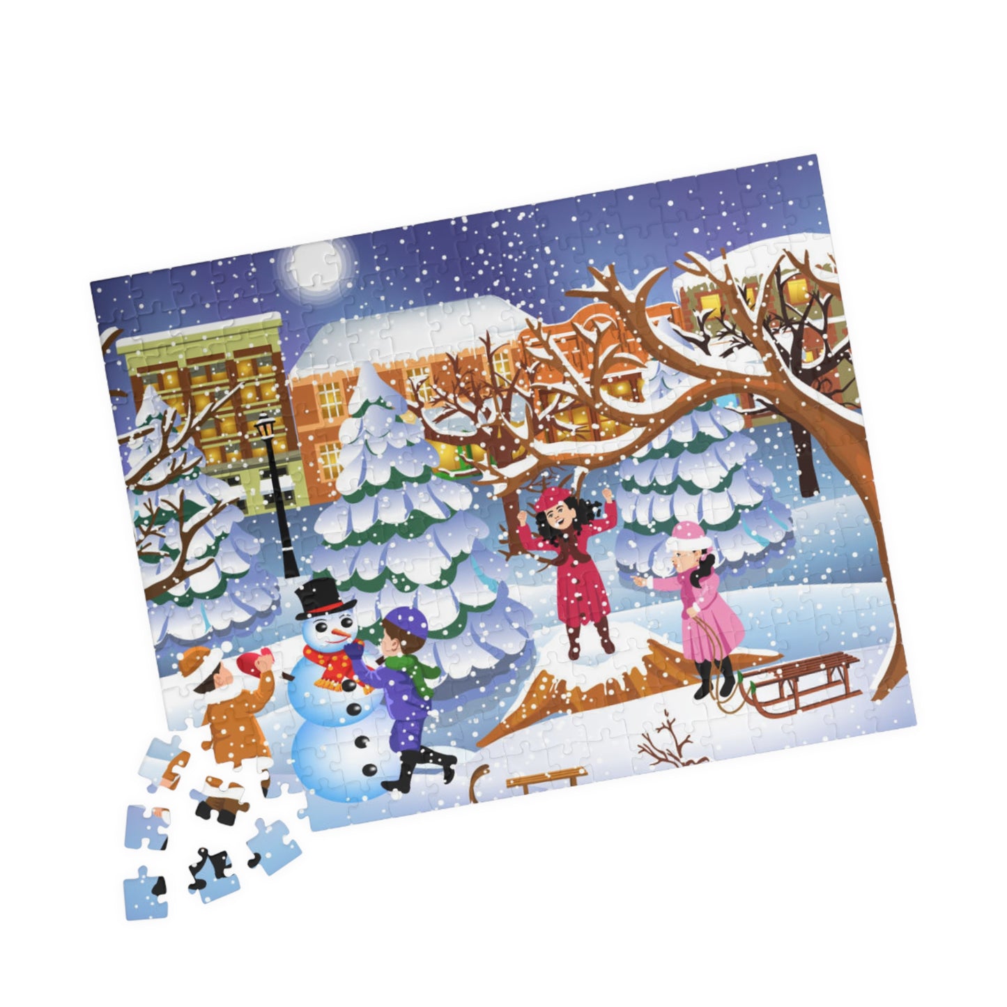 Winter Fun Kids Puzzle – Festive Snowy Activity, Holiday Gift, Indoor Family Fun | 110–1014 Pieces