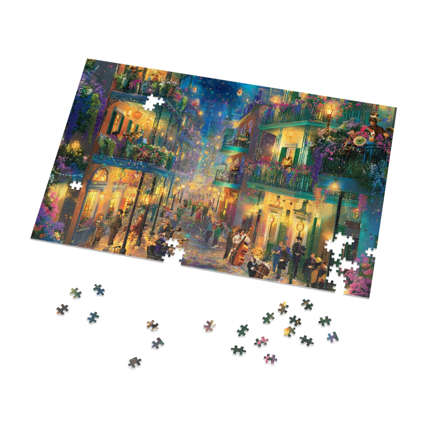 New Orleans Jazz on the Street Jigsaw Puzzle with Tin