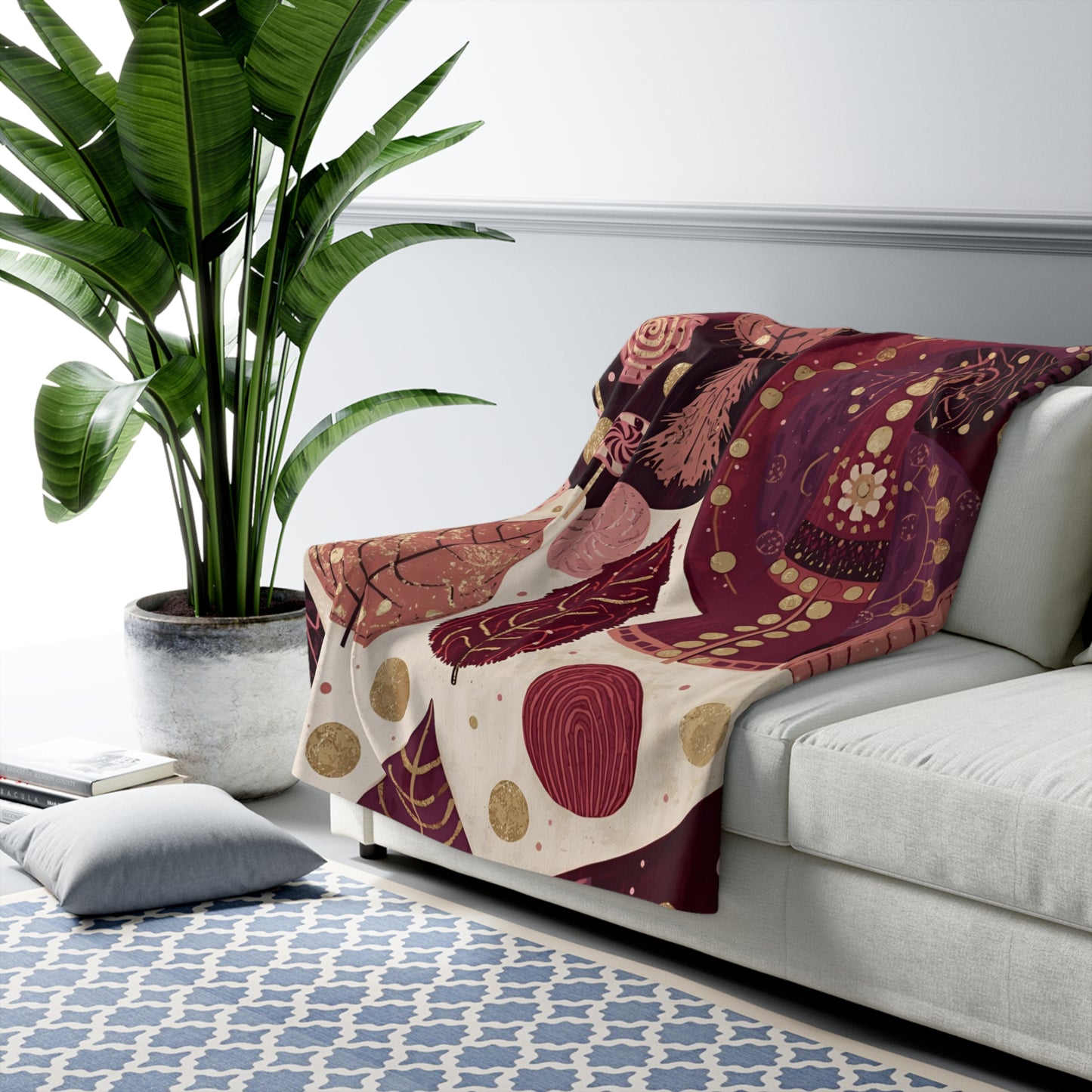 Whimsical Holiday Forest Sherpa Fleece Blanket