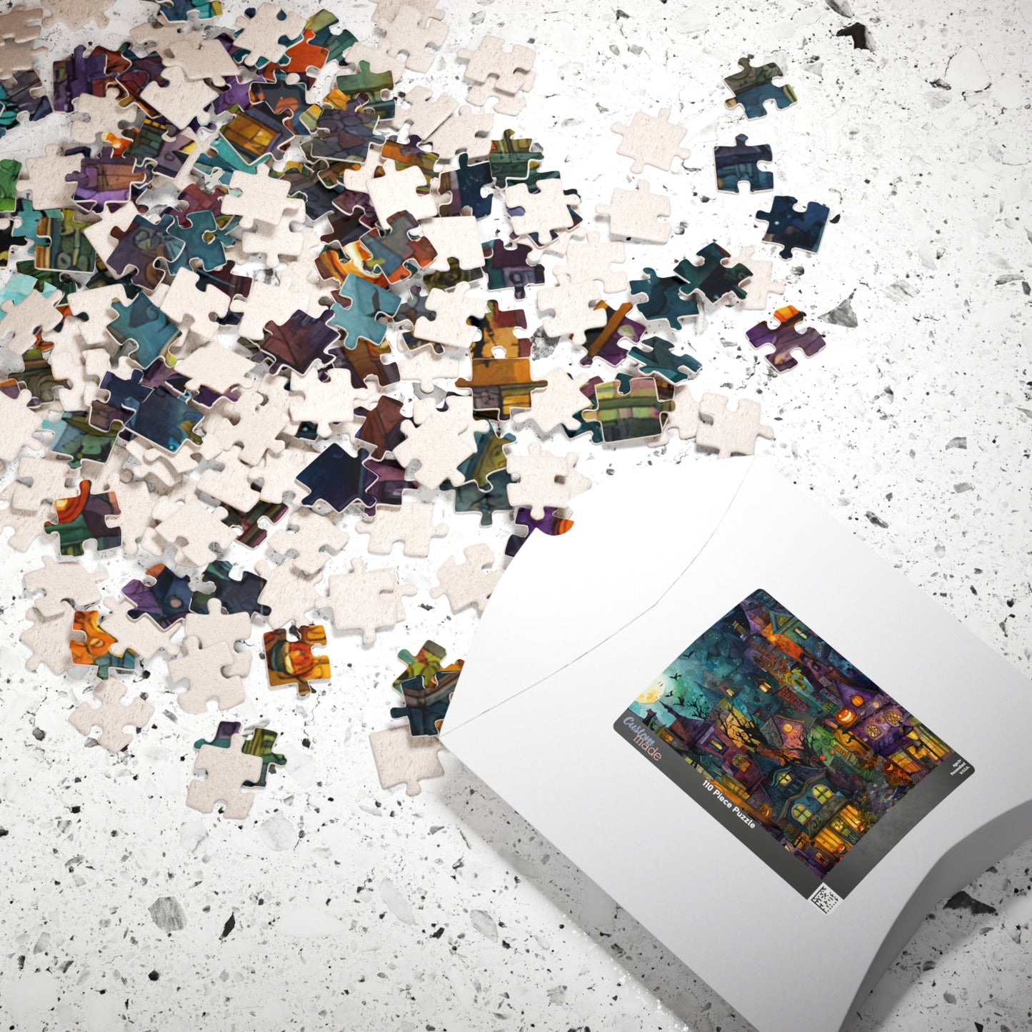 Spookington Village Collection, Halloween Bat Spectacular Puzzle, Whimsical Haunted Town Jigsaw for Kids & Adults, Halloween Decor, Family Game Night