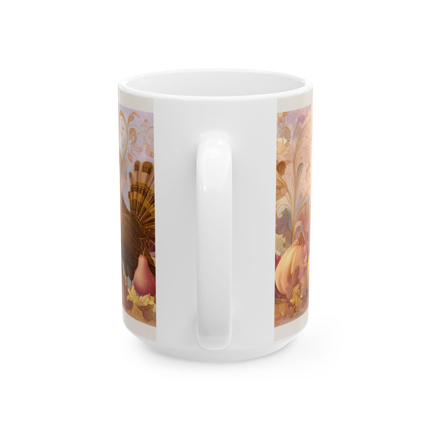Whimsical Thanksgiving Pumpkin & Turkey Mug | Cozy Fall Coffee Cup | Festive Harvest Gift 11oz / 15oz | Jazz N’ Coffee Puzzles