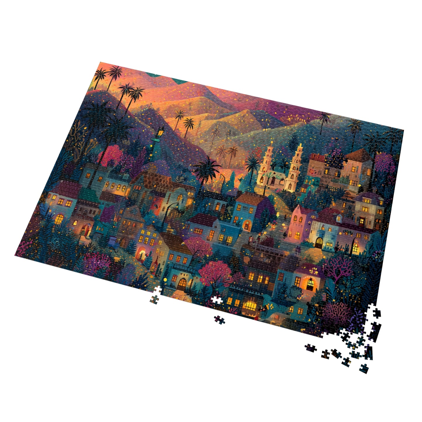 Los Angeles: The Magic of Hollywood Jigsaw Puzzle with Tin