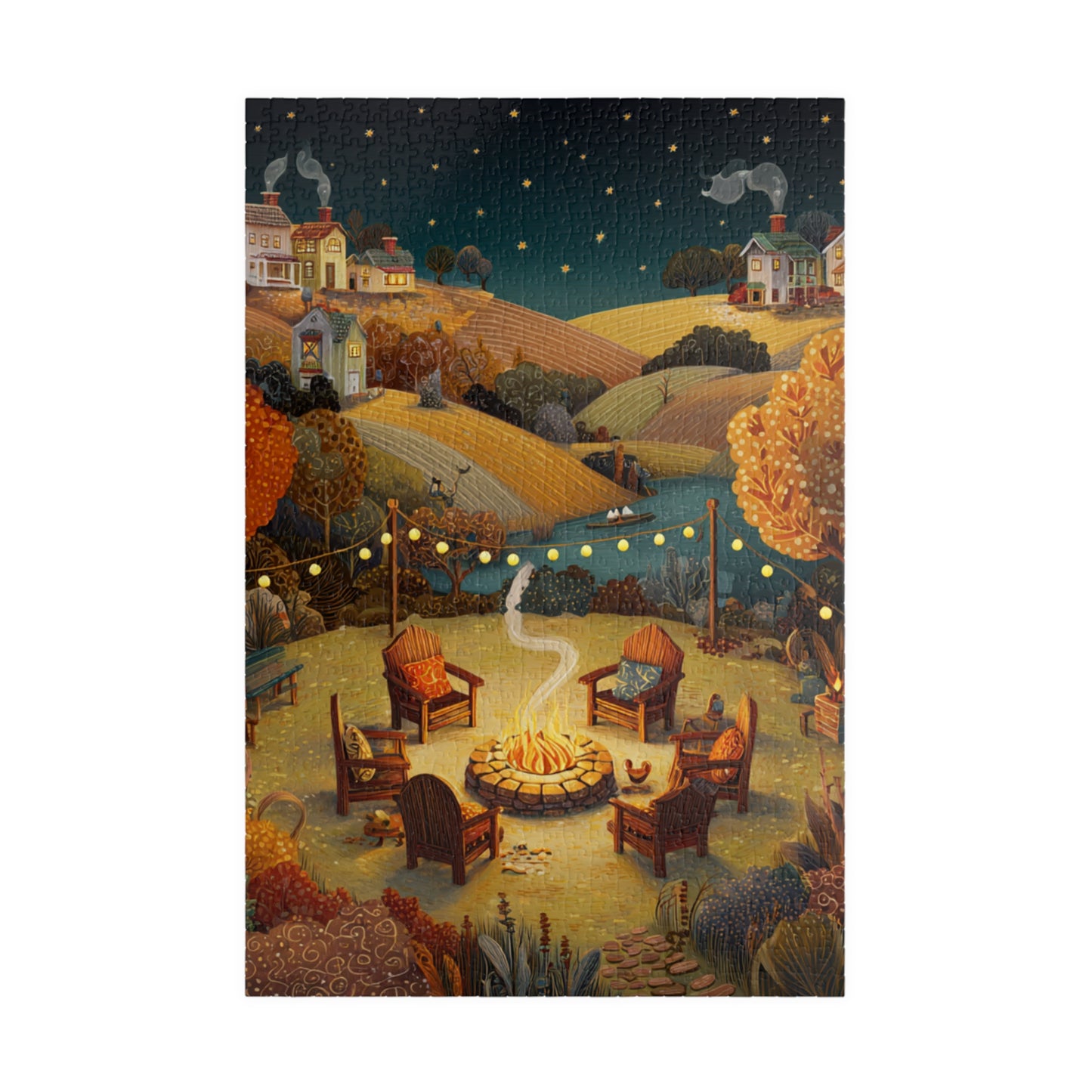 Cozy Campfire Puzzle | Family Game Night | Relaxing Nature Activity | Outdoor Gift for Adults & Teens | Jazz N’ Coffee Puzzles