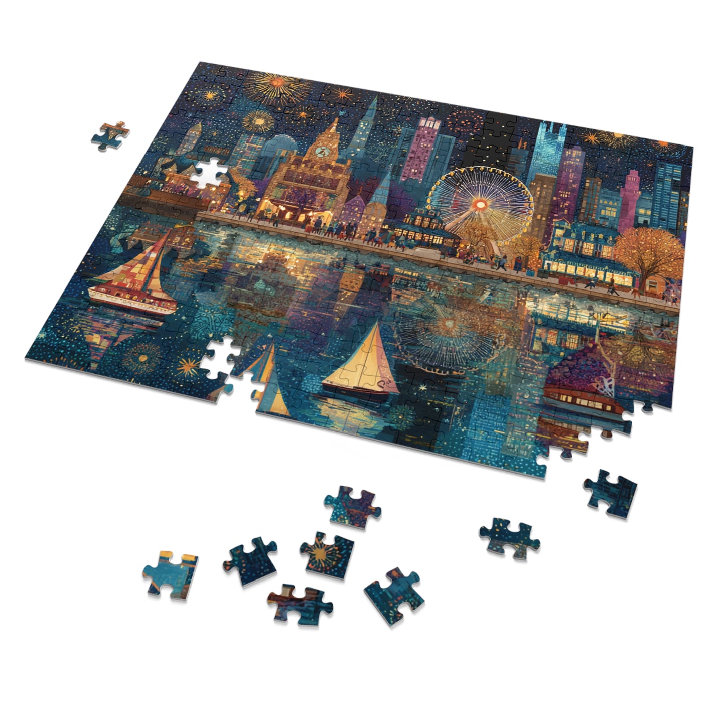 Seattle Skyline Puzzle – A Whimsical Jigsaw Puzzle with Tin