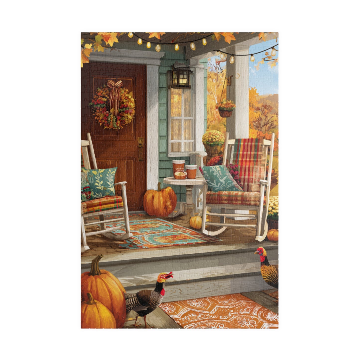 Cozy Autumn Porch Scene Jigsaw Puzzle — Fall Decor Puzzle (110/252/520/1014 pcs)