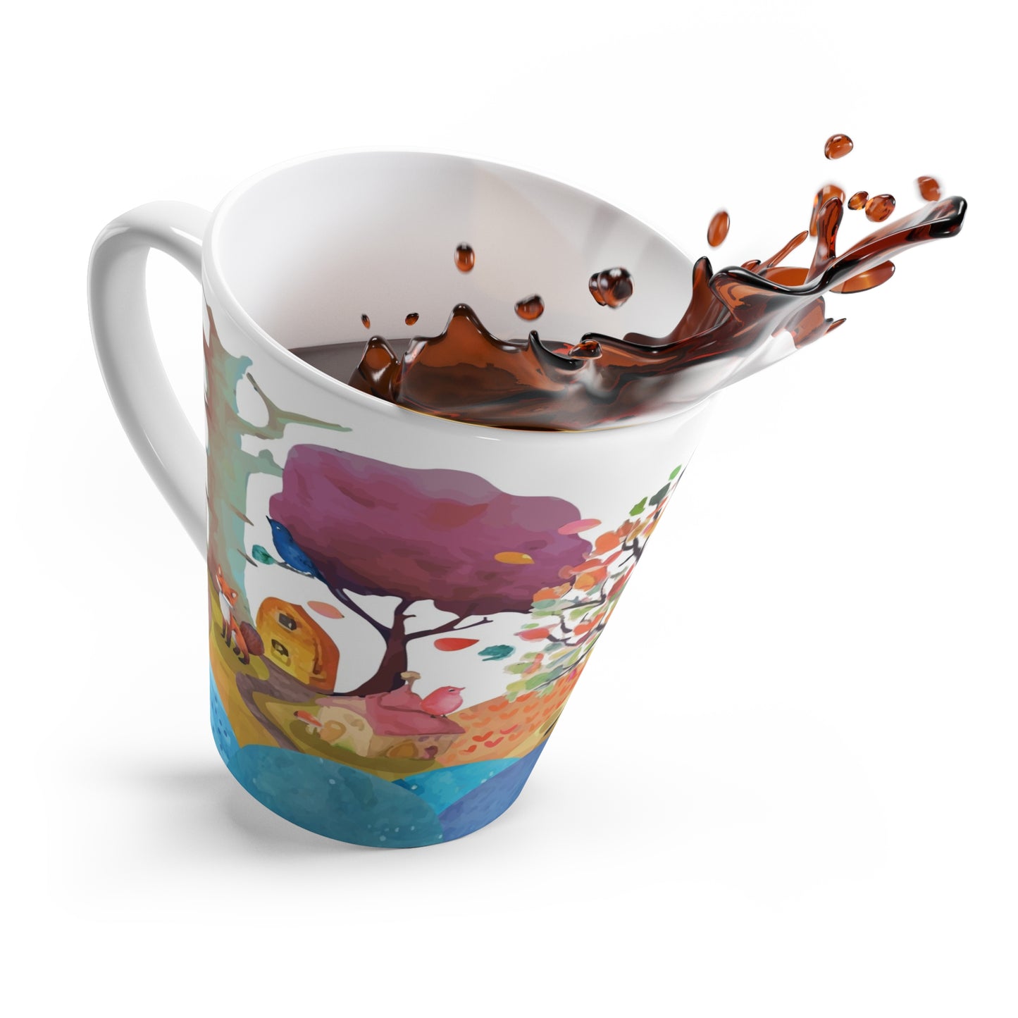 Autumn Wonderland Latte Mug - Cozy Gift for Coffee Lovers, Fall Decor, Unique Kitchenware, Perfect for Thanksgiving, Home & Office