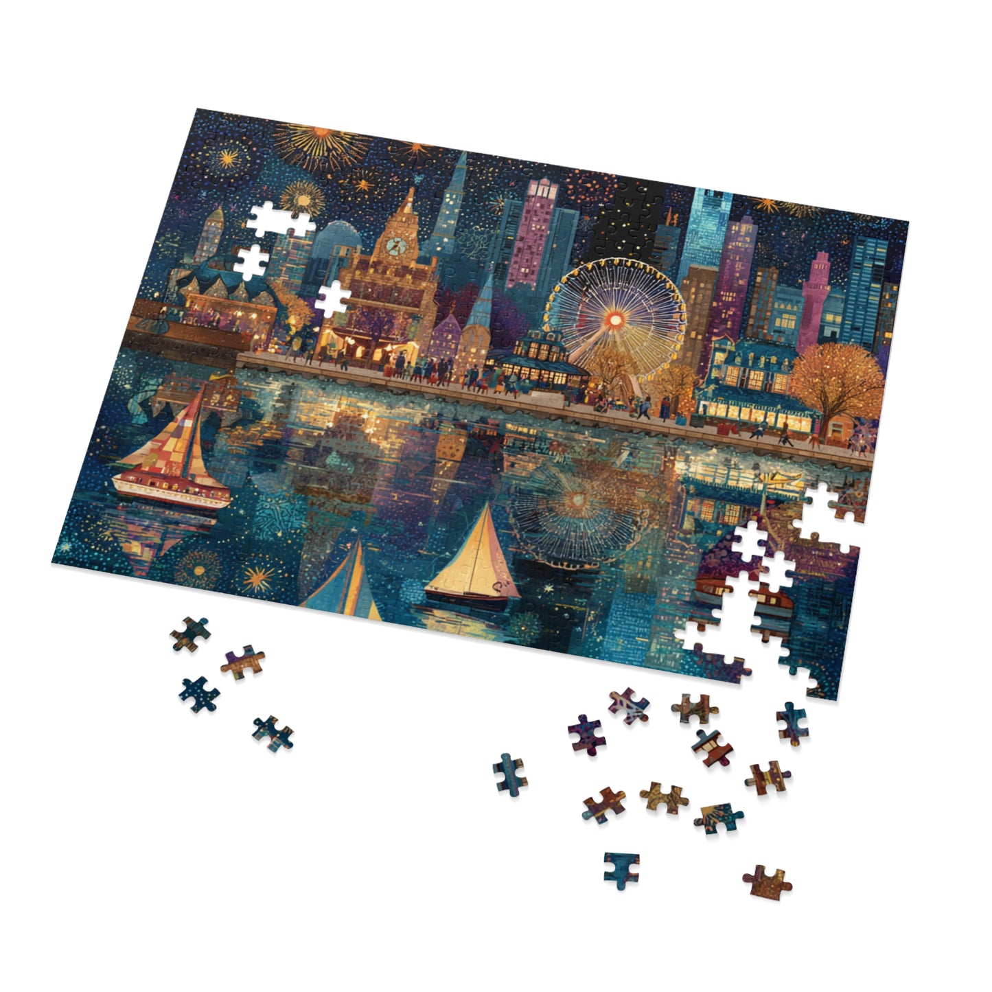 Seattle Skyline Puzzle – A Whimsical Jigsaw Puzzle with Tin