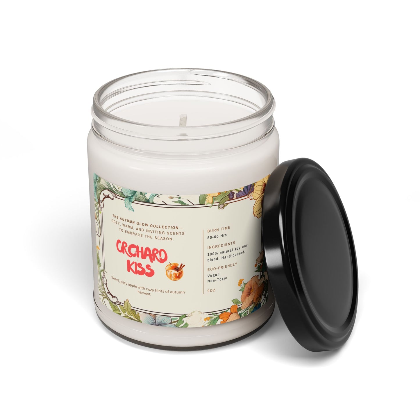 Orchard Kiss Autumn Glow Candle Collection | Cozy Fall Soy Candles | 9oz Jar | Apple Harvest, Cinnamon Vanilla, Clean Cotton | Jazz N’ Coffee Puzzles